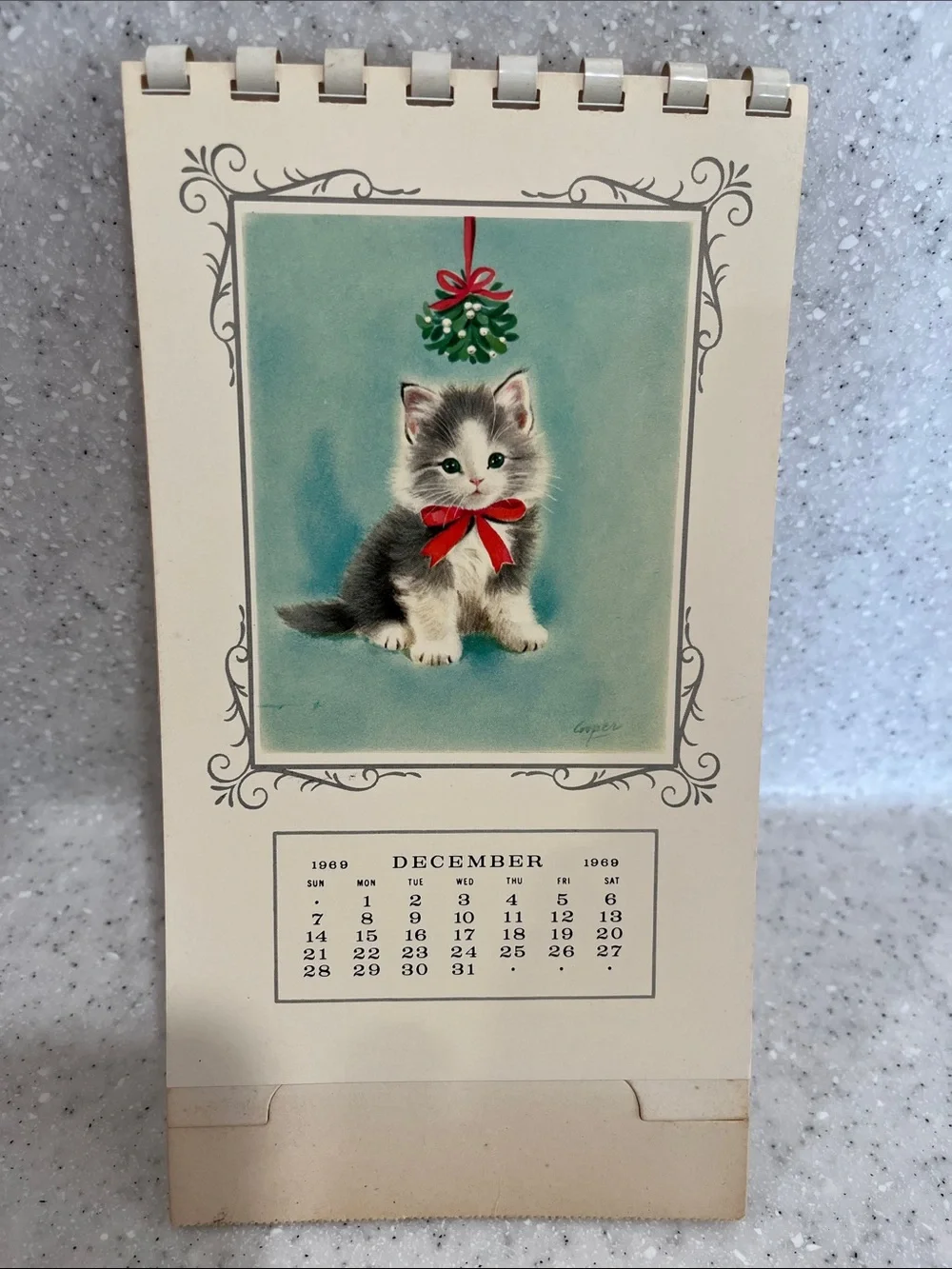 Vtg 1969 Marjorie M. Cooper Kitten Kalendar MCM Calendar by Gibson HTF **READ**